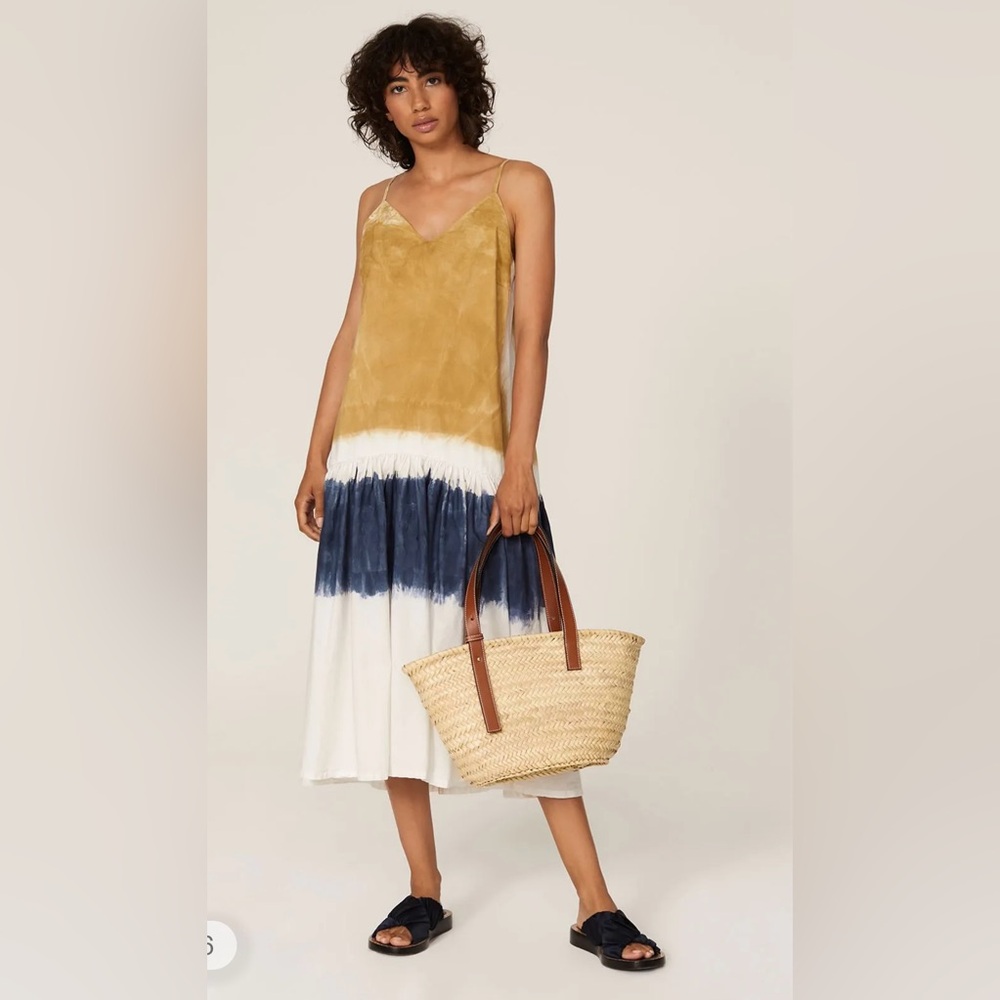 Sea New York Tandi Block Dye Dress 0 blue white and beige
